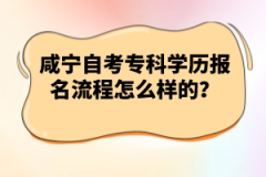 咸寧自考?？茖W(xué)歷報(bào)名流程怎么樣的？