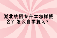 湖北統(tǒng)招專升本怎樣報(bào)名？怎么自學(xué)復(fù)習(xí)？