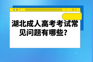 湖北成人高考考試常見問題有哪些？