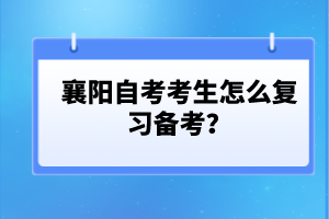襄陽自考考生怎么復習備考？