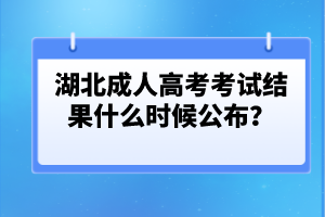 湖北成人高考考試結果什么時候公布？