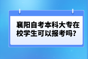 襄陽(yáng)自考本科大專(zhuān)在校學(xué)生可以報(bào)考嗎？