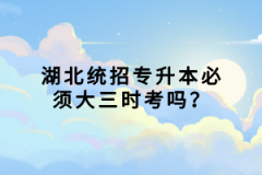 湖北統(tǒng)招專升本必須大三時(shí)考嗎？