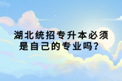 湖北統(tǒng)招專升本必須是自己的專業(yè)嗎？