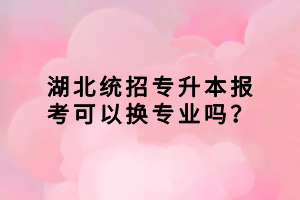 湖北統(tǒng)招專升本報(bào)考可以換專業(yè)嗎？
