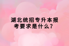 湖北統(tǒng)招專升本報(bào)考要求是什么？