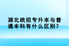 湖北統(tǒng)招專升本與普通本科有什么區(qū)別？