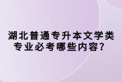 湖北普通專升本文學(xué)類專業(yè)必考哪些內(nèi)容？