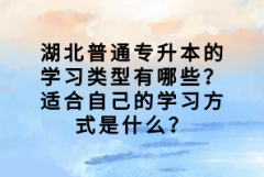 湖北普通專升本的學習類型有哪些？適合自己的學習方式是什么？