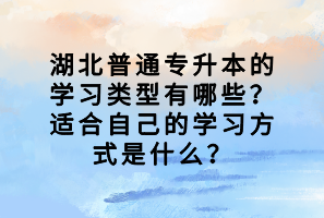 湖北普通專升本的學習類型有哪些？適合自己的學習方式是什么？