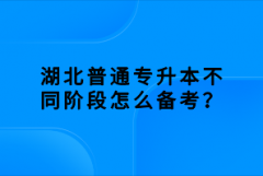 湖北普通專升本不同階段怎么備考？