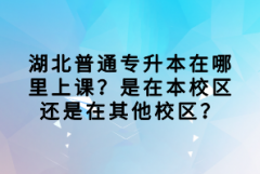 湖北普通專升本在哪里上課？是在本校區(qū)還是在其他校區(qū)？