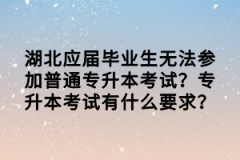 湖北應(yīng)屆畢業(yè)生無法參加普通專升本考試？專升本考試有什么要求？
