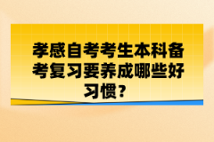 孝感自考考生本科備考復(fù)習(xí)要養(yǎng)成哪些好習(xí)慣？