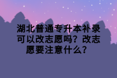 湖北普通專升本補錄可以改志愿嗎？改志愿要注意什么？
