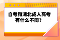自考和湖北成人高考有什么不同？