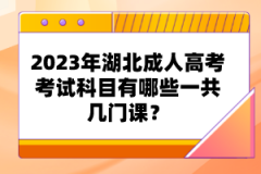 2023年湖北成人高考考試科目有哪些一共幾門課？
