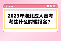2023年湖北成人高考考生什么時候報名？