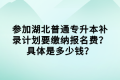 參加湖北普通專(zhuān)升本補(bǔ)錄計(jì)劃要繳納報(bào)名費(fèi)？具體是多少錢(qián)？