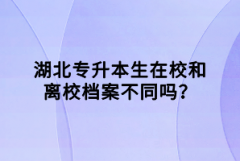 湖北專(zhuān)升本生在校和離校檔案不同嗎？