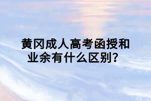 黃岡成人高考函授和業(yè)余有什么區(qū)別?