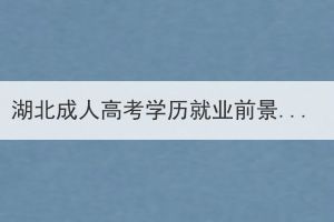 湖北成人高考學歷就業(yè)前景怎么樣？