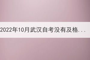 2022年10月武漢自考沒有及格可以補(bǔ)考嗎？