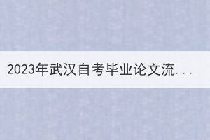 2023年武漢自考畢業(yè)論文流程怎么樣的？