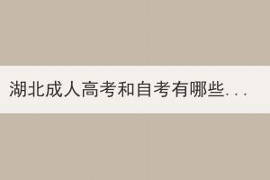 湖北成人高考和自考有哪些區(qū)別？誰的含金量更高？
