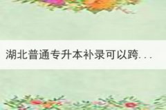 湖北普通專升本補錄可以跨類別嗎？