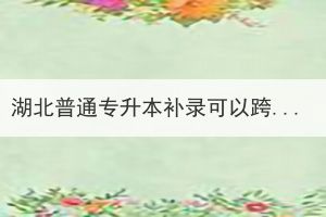 湖北普通專升本補錄可以跨類別嗎？